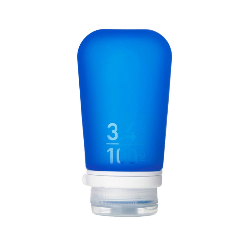 humangear GoToob+ (Large) | Refillable Silicone Travel Bottle | Locking Lid | Food-Safe Material | Dark Blue, Large (3.4 fl.oz.; 100ml) - Image 1